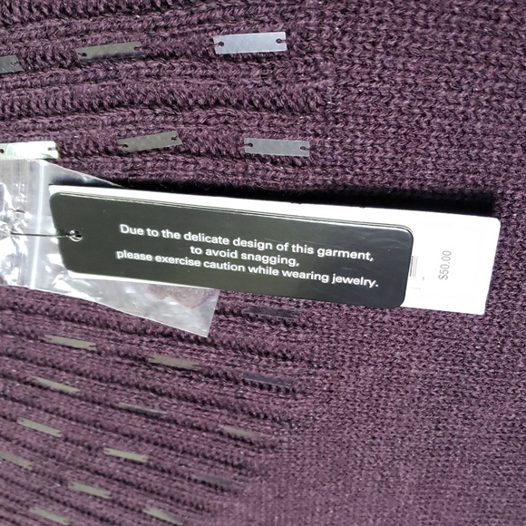 NWT Apt. 9 Women's Plum Satin embellished rib yoke tunic Sweater Size Small - Picture 6 of 7